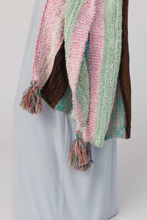 wandering-soul-striped-tassel-ruana-mint/Mint