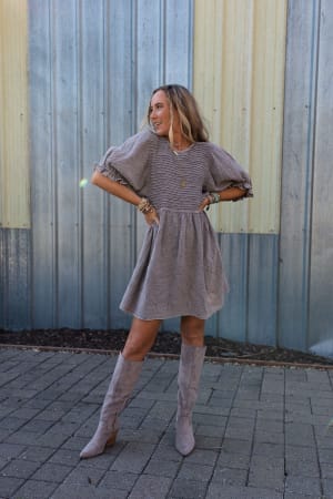 Quinn Puff Sleeve Mini Dress: undefined