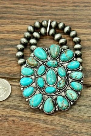 High Noon Turquoise Cuff Bracelet  - Three Bird Nest