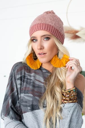 Island Vibes Oversized Fan Earrings - Mustard | Jewelry - Three Bird Nest