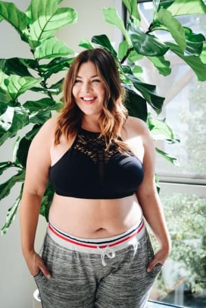Floral Cut Out Plus Sized Bralette: undefined
