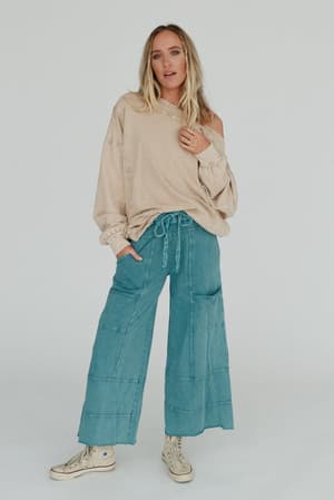 lucky-one-wide-leg-pant-teal/Teal