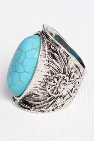Mojave Turquoise Statement Ring - Three Bird Nest