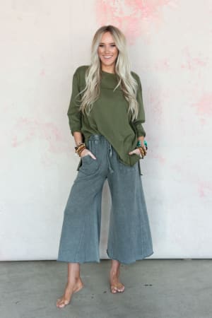 Relaxing Robin Wide Leg Pant - Ash | Bottoms - Three Bird Nest