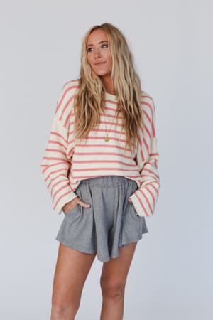 all-my-stripes-oversized-sweater-cream-pink/Cream Pink