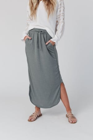 The Nest So Comfy Drawstring Maxi Skirt: undefined