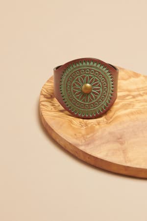Grecian Leather Cuff Bracelet - Three Bird Nest