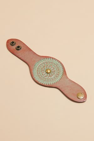 Grecian Leather Cuff Bracelet - Three Bird Nest