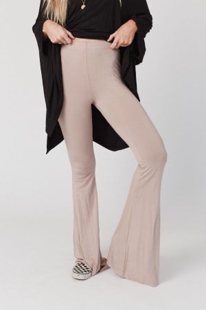 cher-solid-edge-flare-pant-mocha/Mocha