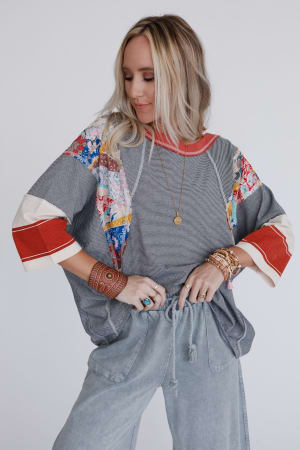 Britt Patchwork Top: undefined