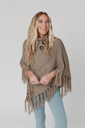 Cozy Cabin Turtleneck Poncho: undefined