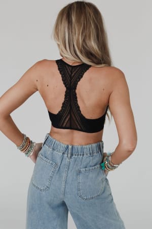 Evermore Seamless Lace Racerback Bralette: undefined