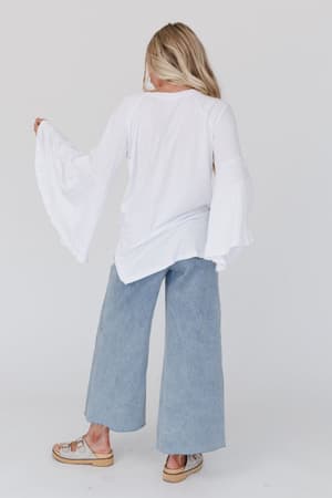bell-sleeve-baseball-tee-white/White