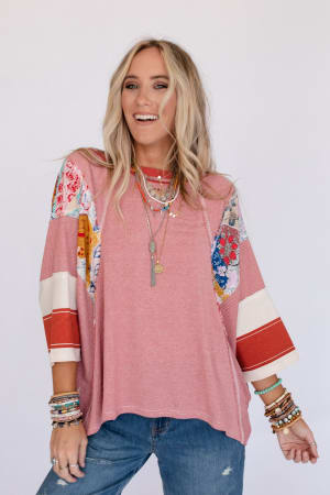 Britt Patchwork Top: undefined