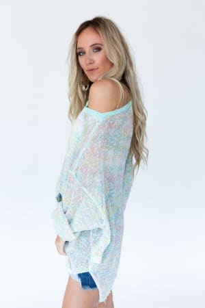 Speckled Beauty Pullover Sweater - Mint | Sweaters - Three Bird Nest