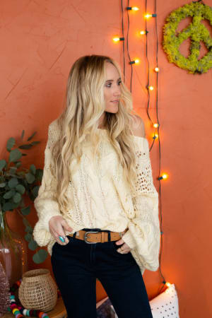 Golden Hour Bubble Sleeve Sweater Dress: undefined