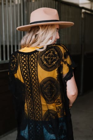 Cheri Scallop Lace Duster - Black  - Three Bird Nest
