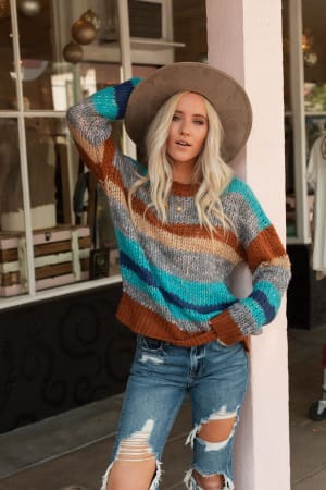 Go For It Striped Sweater: undefined