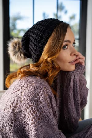 aspen-waffle-knit-faux-fur-beanie-black/Black