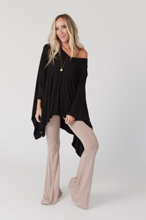 cher-solid-edge-flare-pant-mocha/Mocha