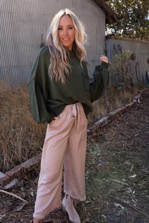 fireside-talks-balloon-sleeve-sweater-olive/Olive