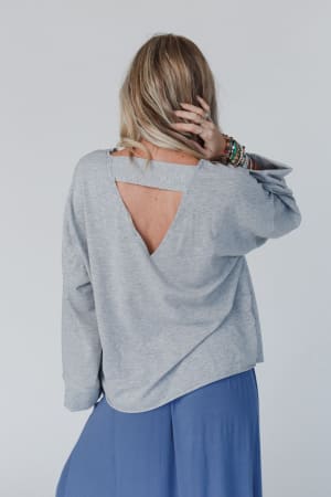 love-it-v-neckline-sweater-top-heather-gray/Heather Gray
