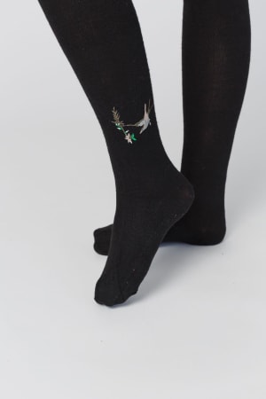 birds-of-a-feather-knee-high-socks-black/Black