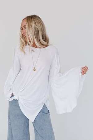 bell-sleeve-baseball-tee-white/White