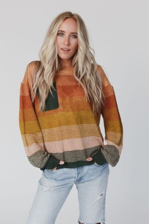 Going Places Gradient Stripe Sweater: undefined