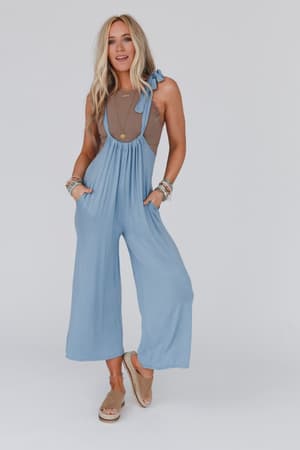 forever-relaxed-gathered-jumpsuit-light-denim/Light Denim