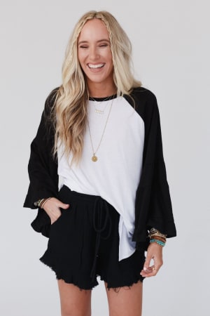 Bell Sleeve Baseball Tee: undefined