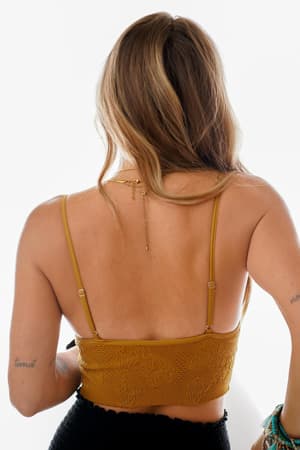 floral-textured-padded-bralette-mustard/Mustard