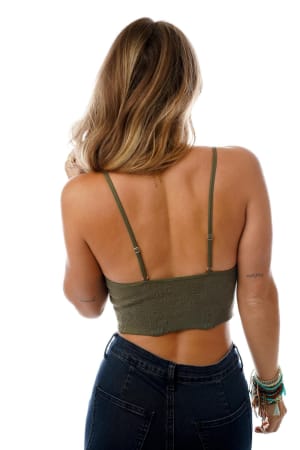 floral-textured-padded-bralette-olive/Olive