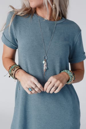 Feather Charm Pendant Necklace: undefined