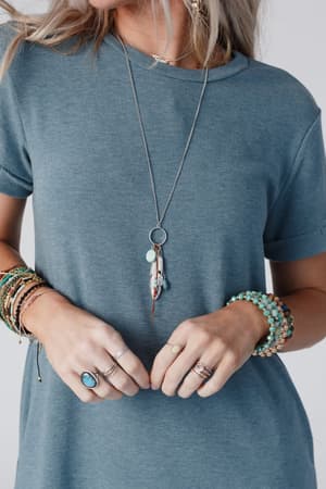 Feather Charm Pendant Necklace: undefined