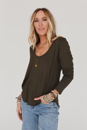 ryder-long-sleeve-bralette-tee-olive/Olive