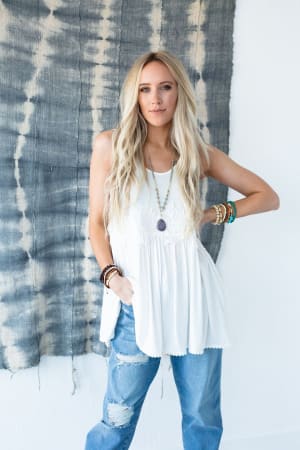 3BN First Love Crochet Tank - White | Tops - Three Bird Nest