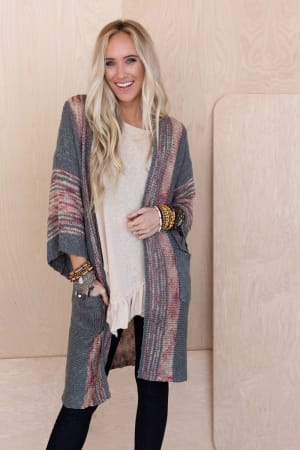Rose Boho Throw On Cardigan: undefined