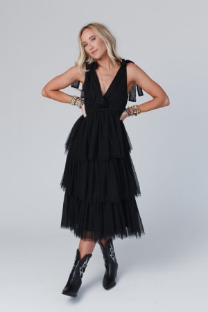 Boho Ballerina Tiered Tulle Dress: undefined