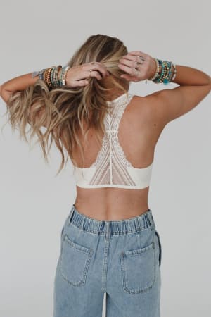 Evermore Seamless Lace Racerback Bralette: undefined