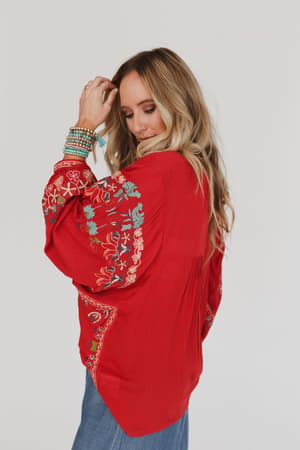 frida-embroidered-dolman-sleeve-top-rust/Red Orange