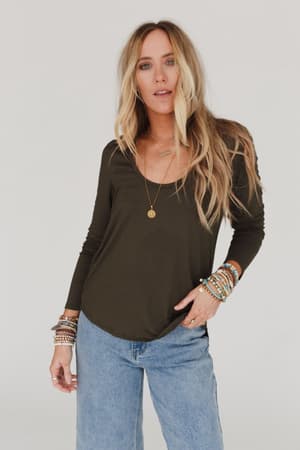 ryder-long-sleeve-bralette-tee-olive/Olive