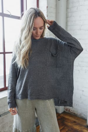 Monday Strolls Frayed Sweater: undefined
