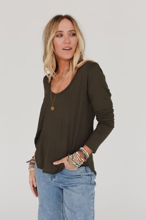 ryder-long-sleeve-bralette-tee-olive/Olive