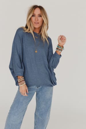 Fly With Me Batwing Sleeve Knit Sweater: undefined