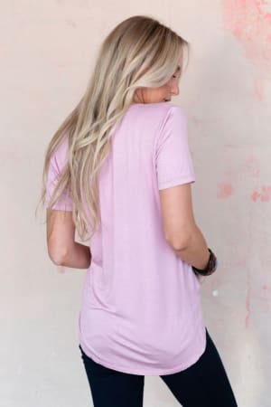 3BN Scoop Neck Bralette Tee - Pink | CORE - Three Bird Nest
