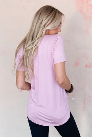 3BN Scoop Neck Bralette Tee - Pink | CORE - Three Bird Nest