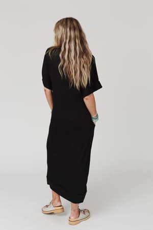 laurel-short-sleeve-maxi-dress-black/Black