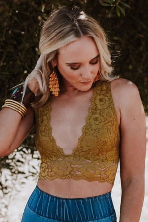 Peyton Lace Cross Back Bralette: undefined