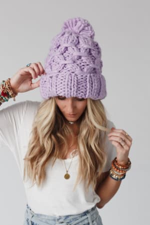 Love Letter Oversized Chunky Knit Beanie: undefined